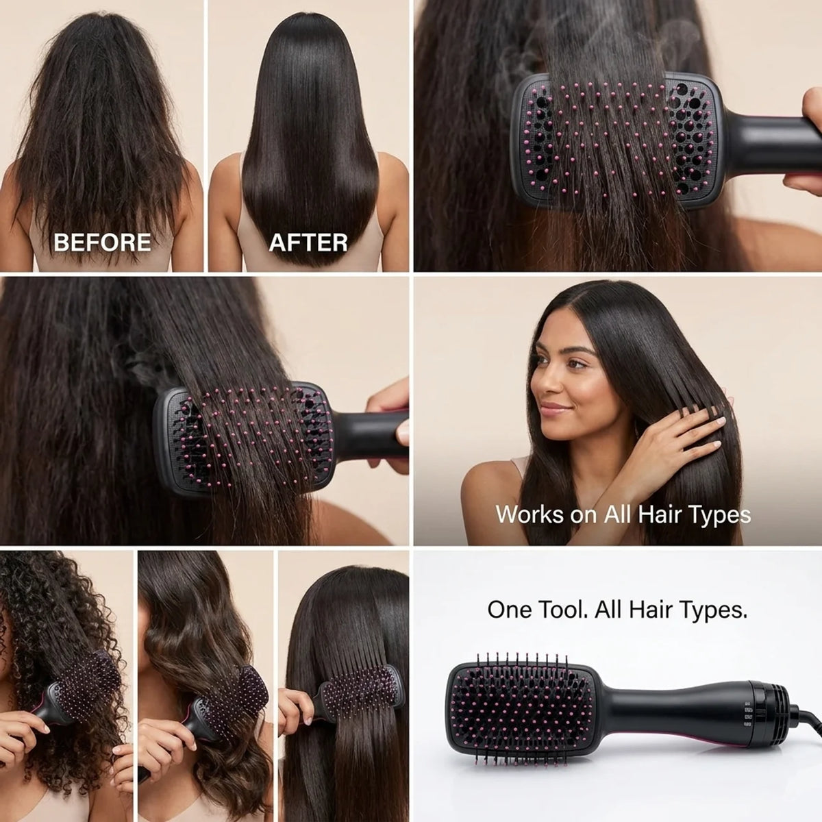 Vivara™ Multifunctional Hair Dryer & Brush